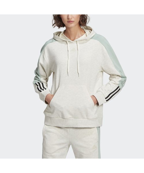 セール アディダス エッセンシャルズ ロゴ カラーブロック パーカー Adidas Essentials Logo Colorblock Hoodie アディダス Adidas Magaseek