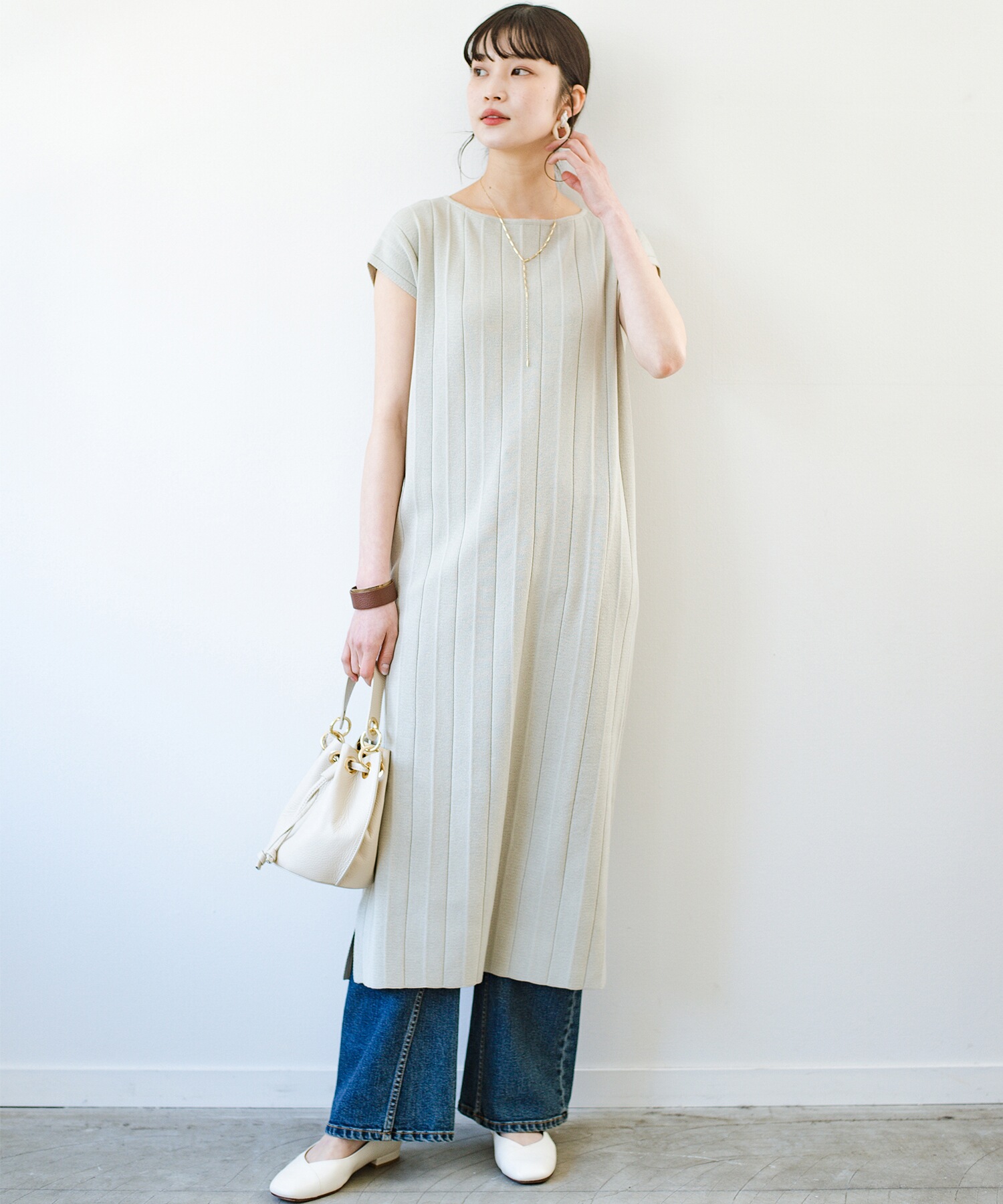 セール 脱カットソーワンピ 楽ちんさは同じなのにきちんと見えは100倍ニットワンピース By Que Made Me ハコ Haco Magaseek