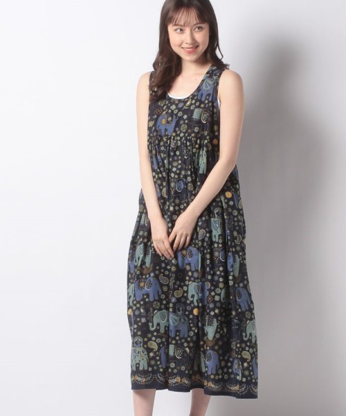 セール C Fortpoint ふんわりインド綿100 マキシ丈ノースリーブ ワンピース ジーンズメイト Jeans Mate Magaseek