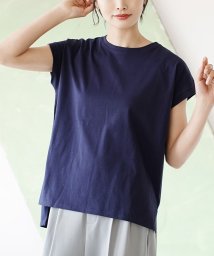 zootie(ズーティー)/汗しみない Tシャツ［フレンチスリーブ］/ネイビー