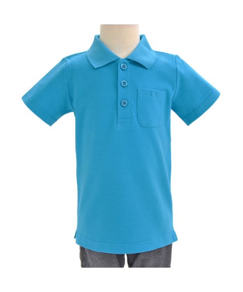 COLORFUL CANDY STYLE(カラフルキャンディスタイル)/ポロシャツ 半袖 120cm ターコイズ無地/ブルー