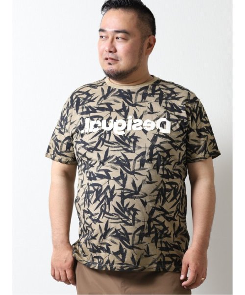 GRAND-BACK(グランバック)/【大きいサイズ】デシグアル/Desigual 自然モチーフ 半袖Tシャツ/ブラウン