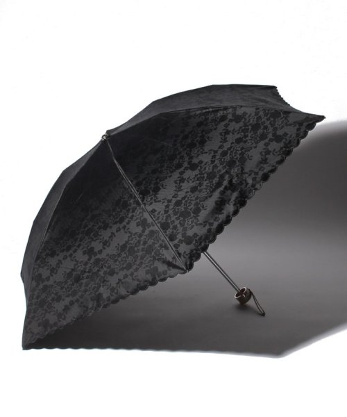 LANVIN Collection(umbrella)(ランバンコレクション（傘）)/LANVIN COLLECTION（ランバンコレクション）晴雨兼用折りたたみ日傘　スカラ刺繍レース/ブラック