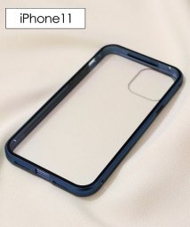 ninon(ニノン)/【iPhone12 /12 mini /12 pro max対応】強化ガラスの全面保護マグネットアイフォンケース　iPhone11&11Pro&11ProMax/ネイビー