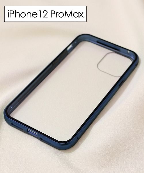 ninon(ニノン)/【iPhone12 /12 mini /12 pro max対応】強化ガラスの全面保護マグネットアイフォンケース　iPhone11&11Pro&11ProMax/ネイビー系5
