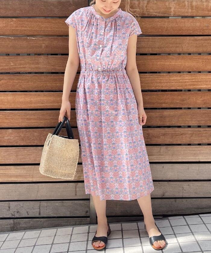 セール 50 Off ウエストギャザー リバティプリントワンピース フレディエミュ Fredy Emue Magaseek