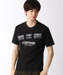 HIDEAWAYS NICOLE(ハイダウェイ ニコル)/パッチワークロゴプリントTシャツ/49ブラック