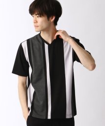 HIDEAWAYS NICOLE(ハイダウェイ ニコル)/パネル切り替えTシャツ/49ブラック