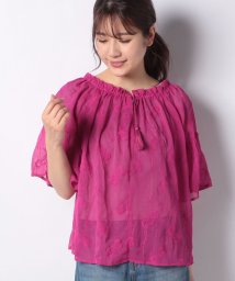 NICE CLAUP OUTLET(ナイスクラップ　アウトレット)/【natural couture】ラッフルフリルフロントアシメブラウス/ピンク系