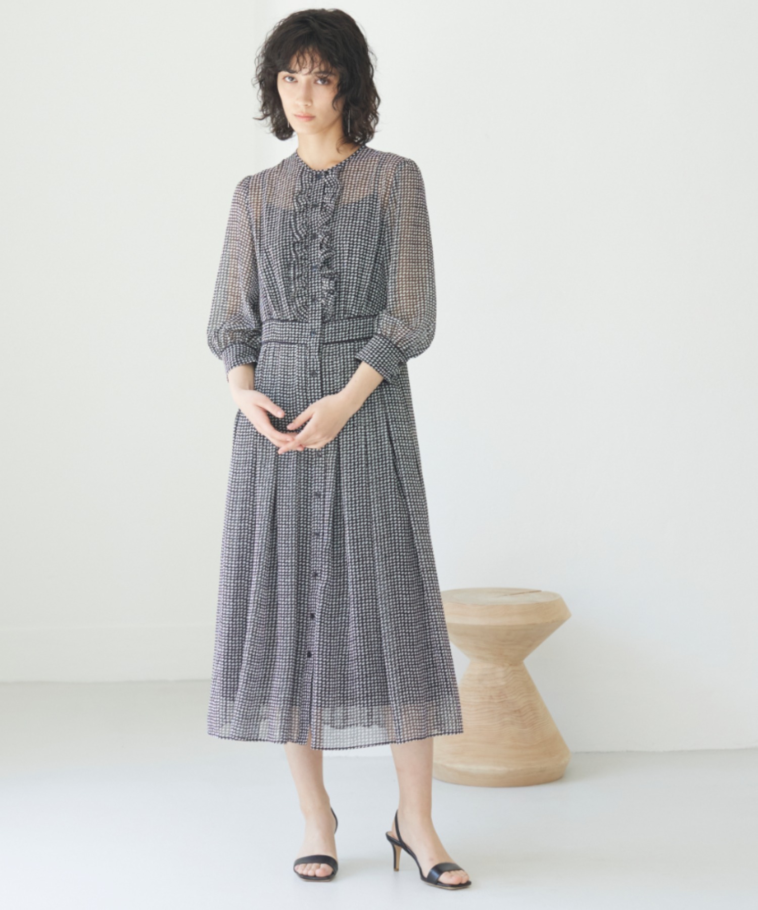 カタログギフトも ドットプリントタックワンピース ワンピース