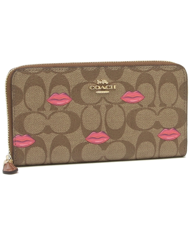 人気の新作 新品 COACH コーチ 長財布 ピンクブラウン アウトレット ...