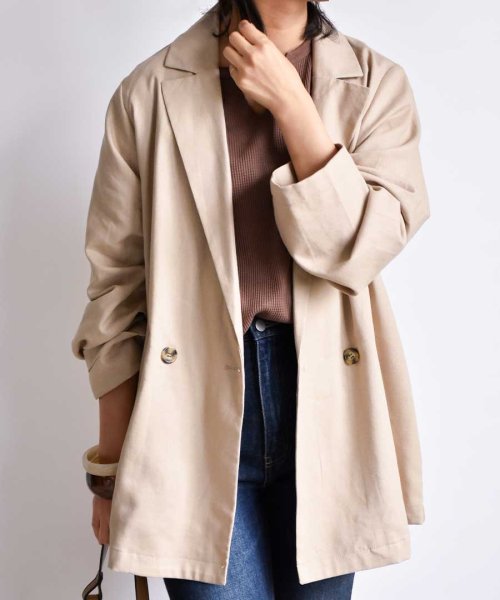 ARGO TOKYO(アルゴトウキョウ)/Linen tailored jacket 21004　リネンジャケット　ジャケット　リネンアウター　夏アウター　春アウター/ベージュ