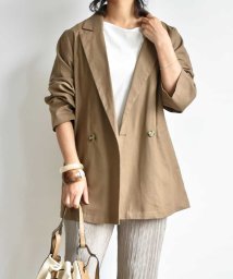 ARGO TOKYO(アルゴトウキョウ)/Linen tailored jacket 21004　リネンジャケット　ジャケット　リネンアウター　夏アウター　春アウター/モカ