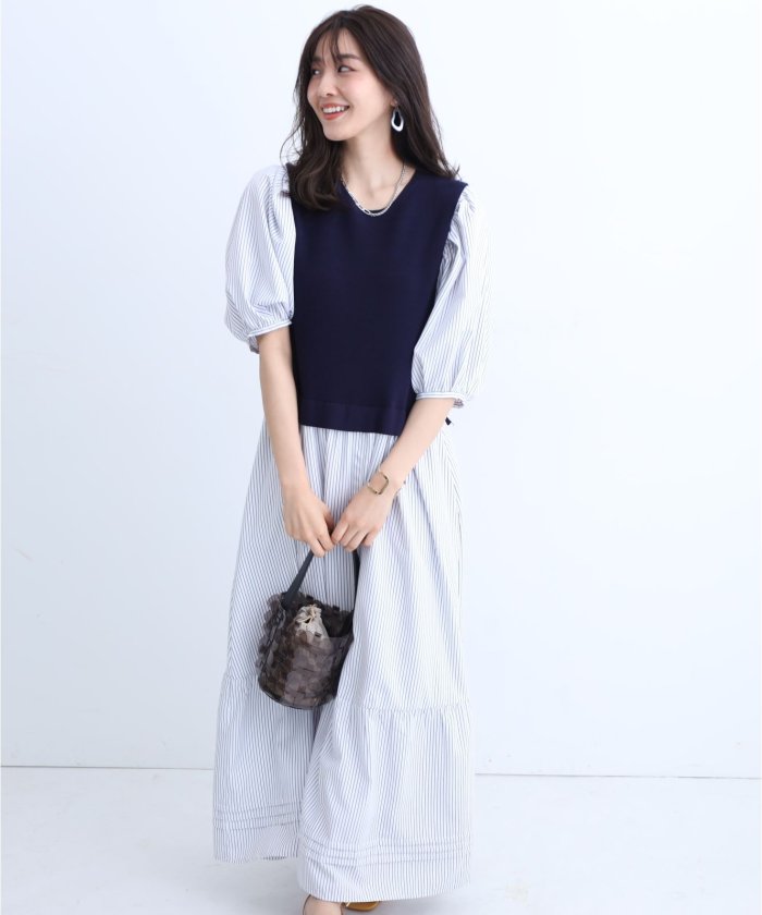 ニットベストドッキングワンピース ジャスグリッティー Jusglitty Magaseek