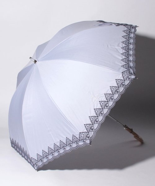LANVIN Collection(umbrella)(ランバンコレクション（傘）)/LANVIN COLLECTION（ランバンコレクション）晴雨兼用日傘　裾刺繍/グレー