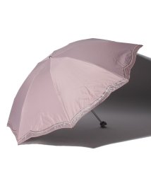 LANVIN Collection(umbrella)(ランバンコレクション（傘）)/LANVIN COLLECTION（ランバンコレクション）晴雨兼用折りたたみ日傘　ラメオーガンジーカットワーク/モカブラウン