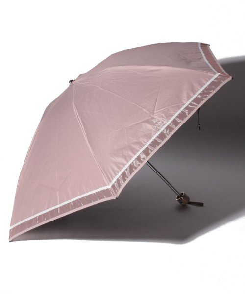 LANVIN Collection(umbrella)(ランバンコレクション（傘）)/LANVIN COLLECTION（ランバンコレクション）晴雨兼用折りたたみ日傘　オーガンジーグログラン/モカブラウン