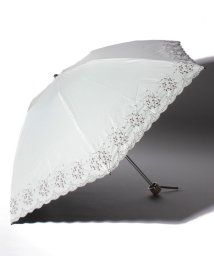 LANVIN Collection(umbrella)(ランバンコレクション（傘）)/LANVIN COLLECTION（ランバンコレクション）晴雨兼用折りたたみ日傘　フラワー刺繍/オフホワイト