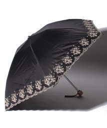 LANVIN Collection(umbrella)(ランバンコレクション（傘）)/LANVIN COLLECTION（ランバンコレクション）晴雨兼用折りたたみ日傘　フラワー刺繍/ブラック
