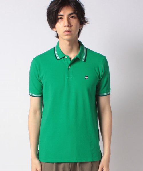 BENETTON (mens)(ベネトン（メンズ）)/ストレッチラインポロシャツ/グリーン