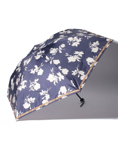 LANVIN Collection(umbrella)(ランバンコレクション（傘）)/LANVIN COLLECTION（ランバンコレクション）折りたたみ傘　サテンプリント/ネイビーブルー