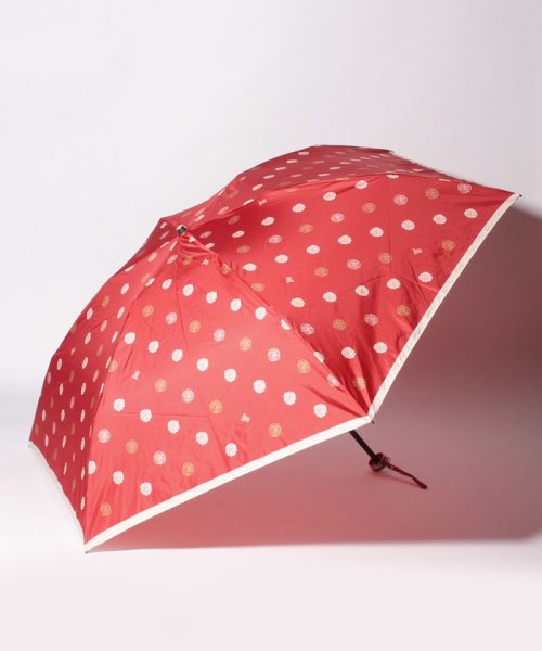 LANVIN Collection(umbrella)(ランバンコレクション（傘）)/LANVIN COLLECTION（ランバンコレクション）折りたたみ傘　タフタプリント/レッド
