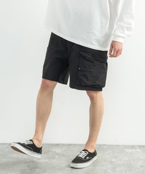 カーゴパンツ ショート ハーフ 短パン メンズ ミリタリー ワーク アウトドア フェス キャンプ グランピング 無地 シンプル 60 40クロス 綿 コットン ロッキーモンロー Rocky Monroe Magaseek