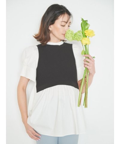 CELFORD／シャツレイヤードニットプルオーバー／503996716