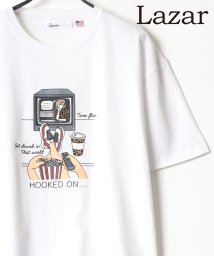 LAZAR(ラザル)/【Lazar】TV show/Skater フロッキープリント USAコットン Tシャツ レディース メンズ Tシャツ 半袖 カジュアル/柄1