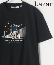 LAZAR(ラザル)/【Lazar】TV show/Skater フロッキープリント USAコットン Tシャツ レディース メンズ Tシャツ 半袖 カジュアル/柄5