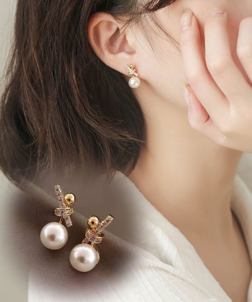 セール ピアス シェルパール パールピアス レディース 人気アクセサリー 結婚式 パーティーピアス キラキラ 蝶結び 可愛い パール セイヘイショップ Seiheishop Magaseek