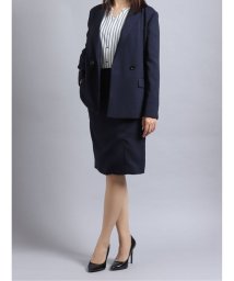 TAKA-Q/麻調合繊 セットアップ タイトスカート 紺 レディース セットアップ スーツ スカート ビジネス カジュアル 仕事/503998841