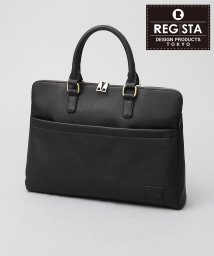 REGiSTA(レジスタ)/REGiSTA レジスタ スマート ブリーフケース ビジネスバッグ 薄マチ コンパクト 鞄 仕事 通勤 オフィス かばん A4収納 PC収納 大人 フォーマル/ブラック（サフィアーノ）