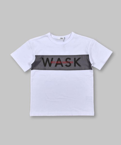 WASK(ワスク)/切替 ロゴ ワイド 半袖 Tシャツ(100~160cm)/ホワイト