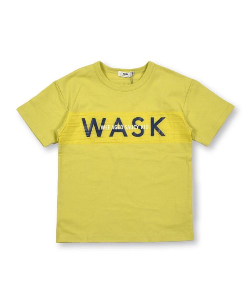 WASK(ワスク)/切替 ロゴ ワイド 半袖 Tシャツ(100~160cm)/イエロー