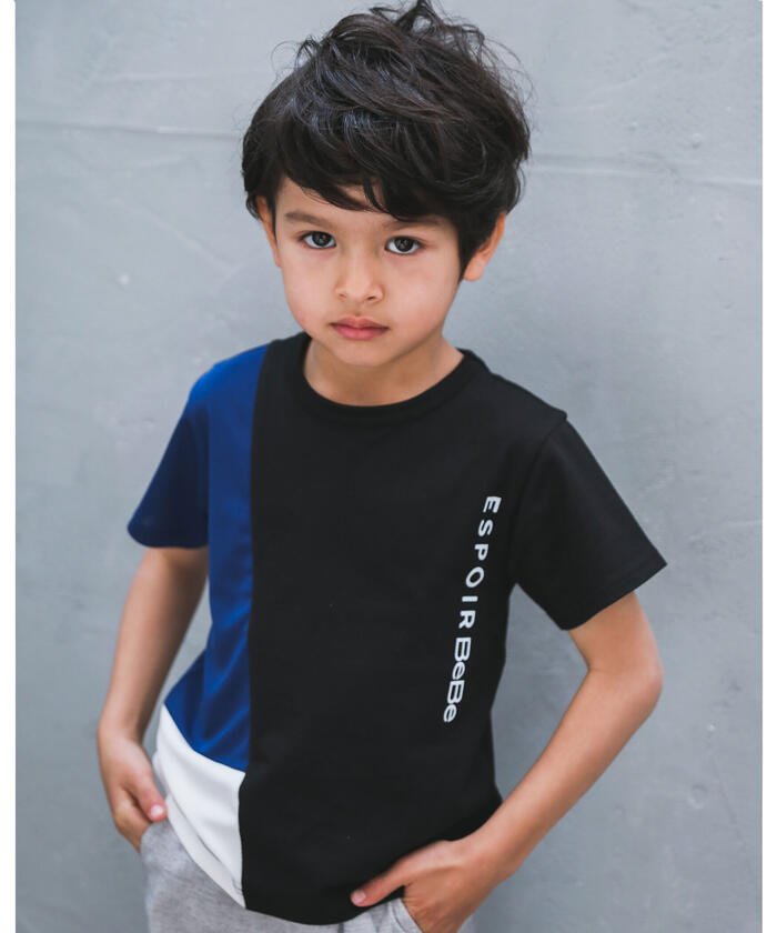 セール 配色 切り替え 強撚 スムース Tシャツ 90 140cm ベベ Bebe Magaseek