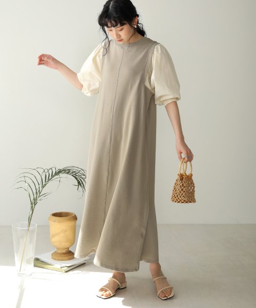 セール 袖異素材スウェットワンピース バブ Bab Magaseek