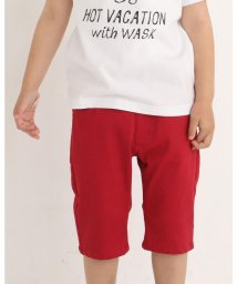 WASK(ワスク)/5.5分丈 ロゴ 刺繍 ツイル パンツ (100~160cm)/レッド