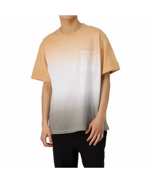 MAC HOUSE(men)(マックハウス（メンズ）)/DISCUS ディスカス 段染めUSAコットンポケット付きTシャツ R1028－327/オレンジ