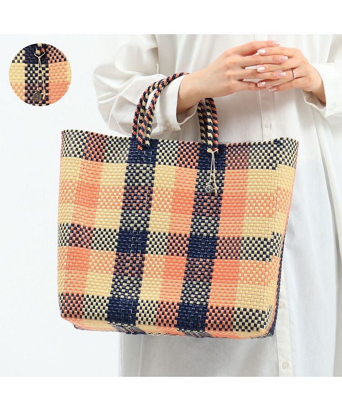 オホ デ メックス トート OJO DE MEX バッグ Plastico CAGO Tote Check