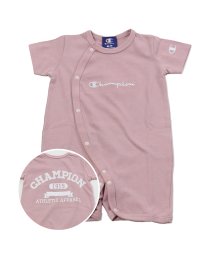 CHAMPION(チャンピオン)/チャンピオンロゴバリ半袖ミニカバーオール/champion/ピンク