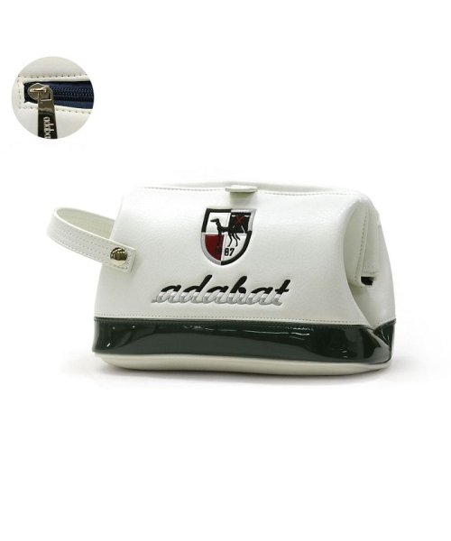 adabat(アダバット)/アダバット ポーチ adabat GOLF ゴルフ カートバッグ カートポーチ セカンドバッグ クラッチバッグ ハンドル付き 小物入れ ゴルフ用品 ABZ411/ホワイト