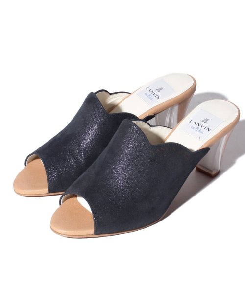 LANVIN en Bleu (SHOES)(ランバンオンブルー（シューズ）)/ウェーブカットミュールサンダル/ネイビー