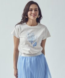 Viaggio Blu(ビアッジョブルー)/オーガニックコットンサンゴプリントTシャツ/ホワイト