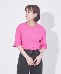 Rouge vif la cle(ルージュヴィフラクレ)/ピースダイコットンチュニックTシャツ/ピンク