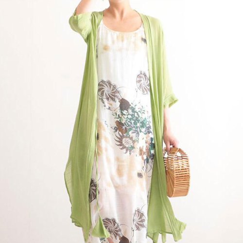 ロングカーディガン付きボタニカルワンピース サワアラモード Sawa A La Mode Magaseek