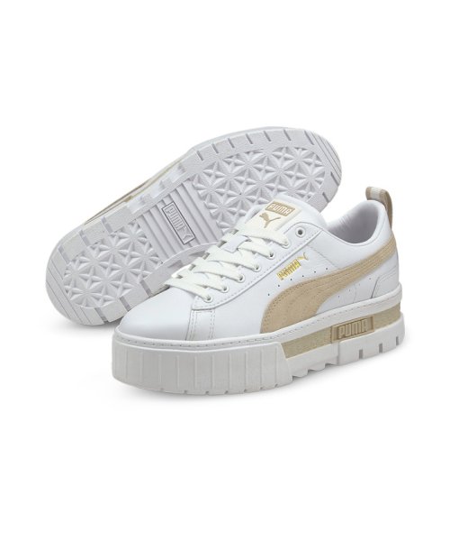 PUMA(PUMA)/ウィメンズ メイズ レザー スニーカー/PUMAWHITE-PEYOTE