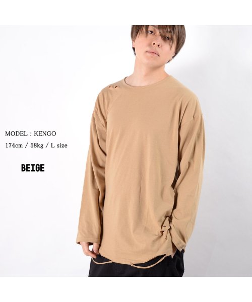 セール ワンフォークロージング 1111clothing ダメージ ロング丈 長袖tシャツ ロンt メンズ 長袖tシャツ 長袖 Tシャツ 重ね着 インナー レイヤード Tシャツ 長袖 ダメージ加工 丈長 Tシャツ Magaseek