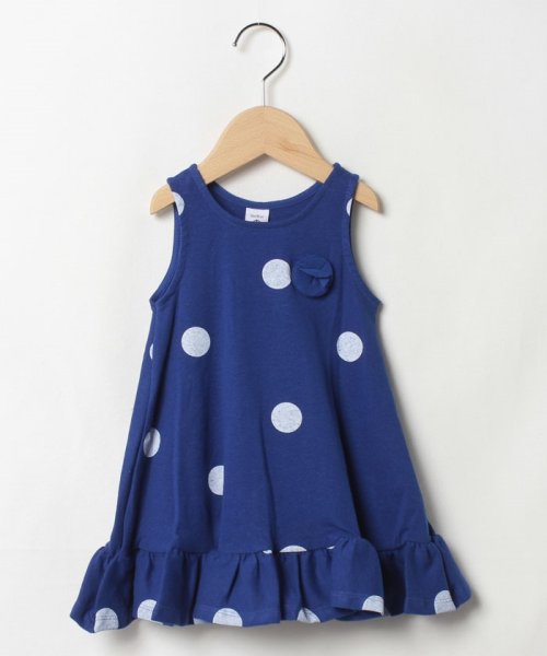 セール Bebe Deboutfemale コットンリネンドットプリントノースリーブワンピース プチバトー Petit Bateau Magaseek