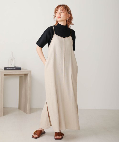 セール Web限定 配色パイピングフレンチリネンキャミワンピース バブ Bab Magaseek